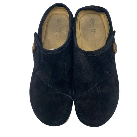 Earth Origins Black Suede Slip-On Clogs Comfort Shoes Size 8.5M - Picture 2 of 7